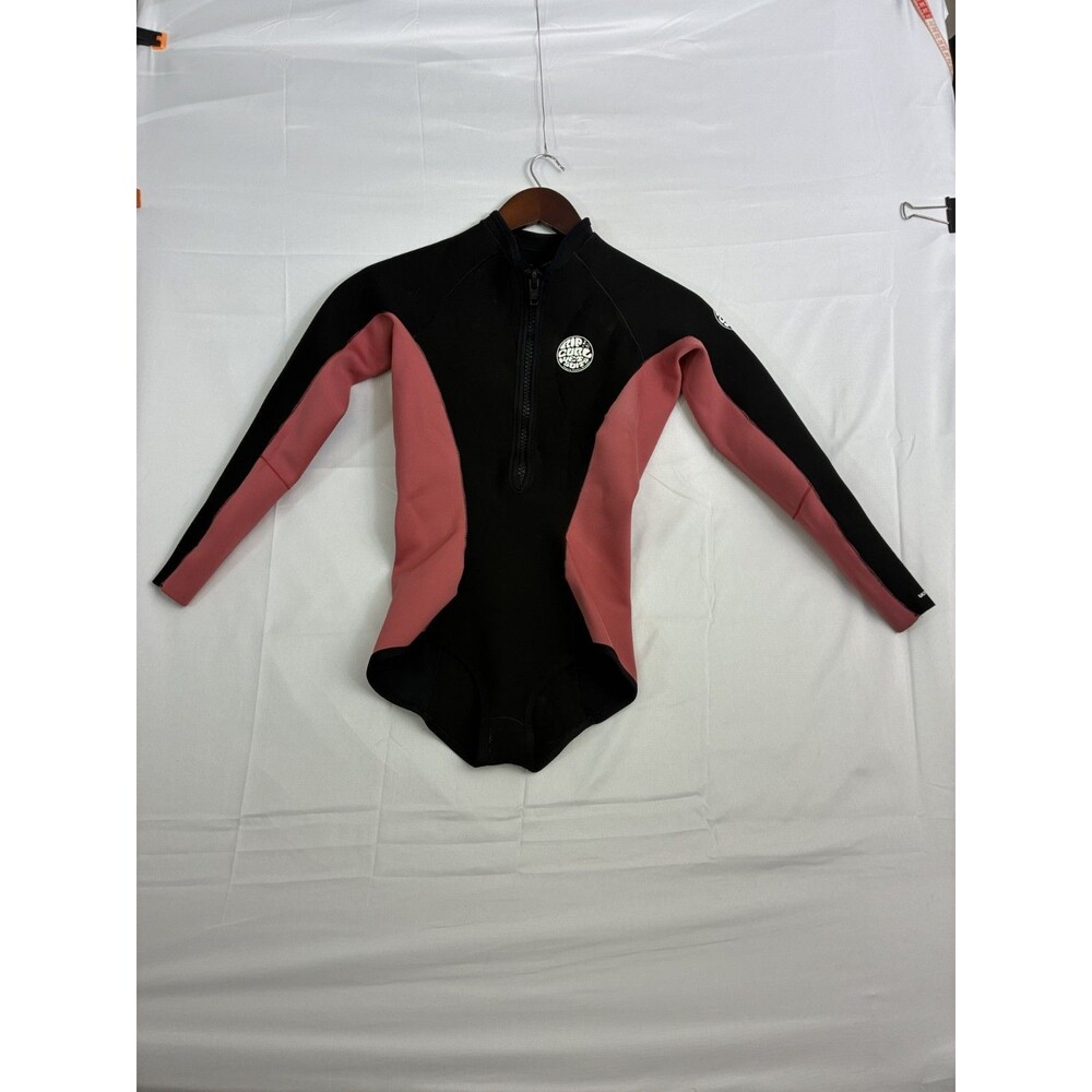 Rip Curl Womens Wetsuit Black Pink Long Sleeve Springsuit Front Zip Size 10 - Picture 2 of 10
